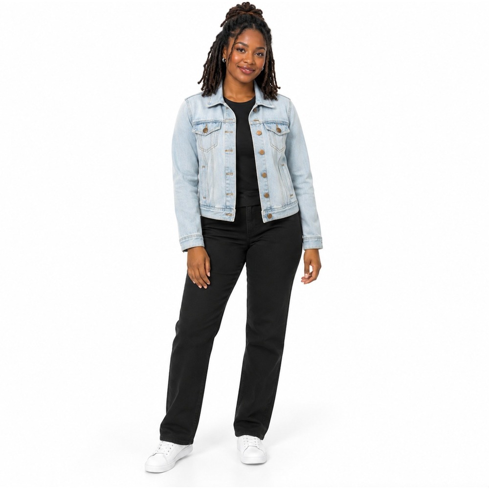 JouJou Premium Denim Collection Light Wash Blue Jean Jacket SMALL